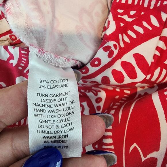 Anthropologie Kenji Paisley Pink White Chino Shorts Size 2 - Picture 4 of 6